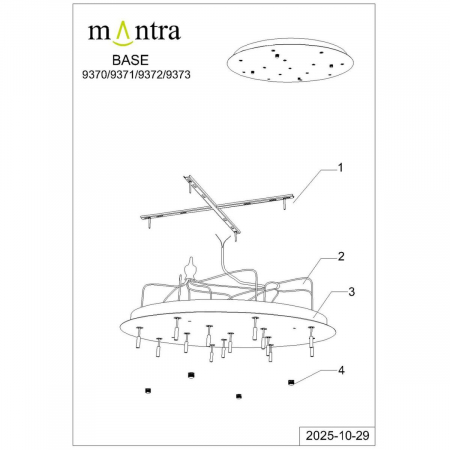 Основание потолочное 14L Mantra Modular Light Florones 9371