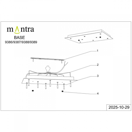 Основание потолочное 8L Mantra Modular Light Florones 9388
