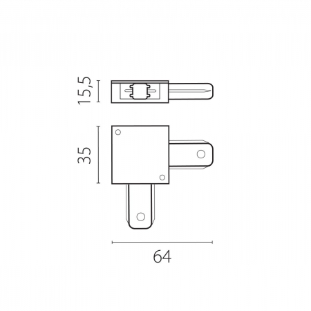 Угловое соединение для шинопровода к 50202X-P, 50203X-P Barra Lightstar 502127-P