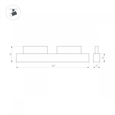 Трековый магнитный светильник Arlight MAG-ORIENT-FLAT-L465-16W Day4000 (BK, 100 deg, 48V) (IP20 Металл) 033611(1)